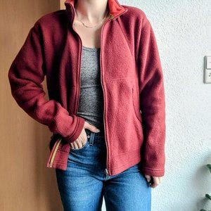 Patagonia Synchilla Vintage Full Zip Maroon Red Fleece Jacket Womens Small W778F